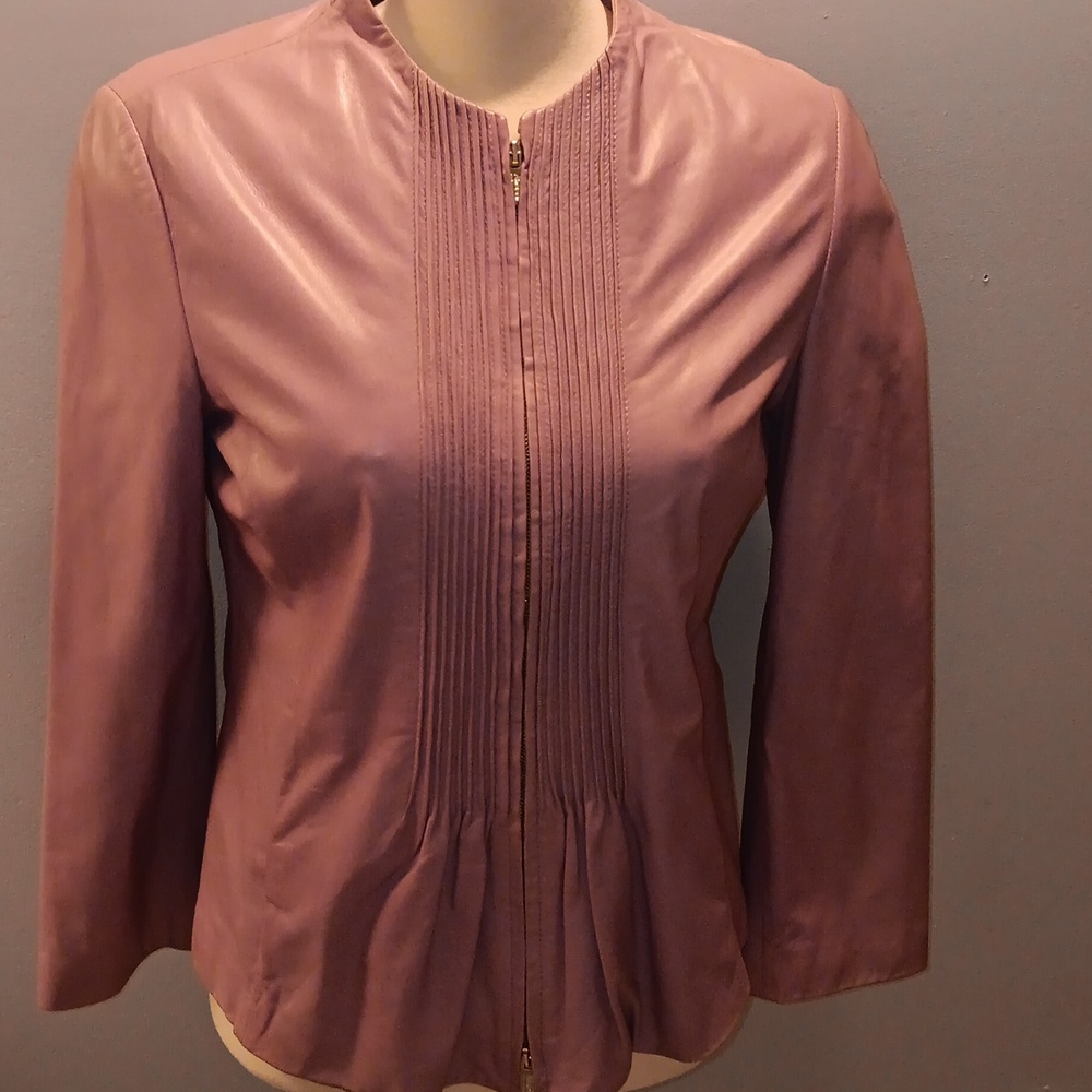 Armani Collezioni lilac lambskin jacket